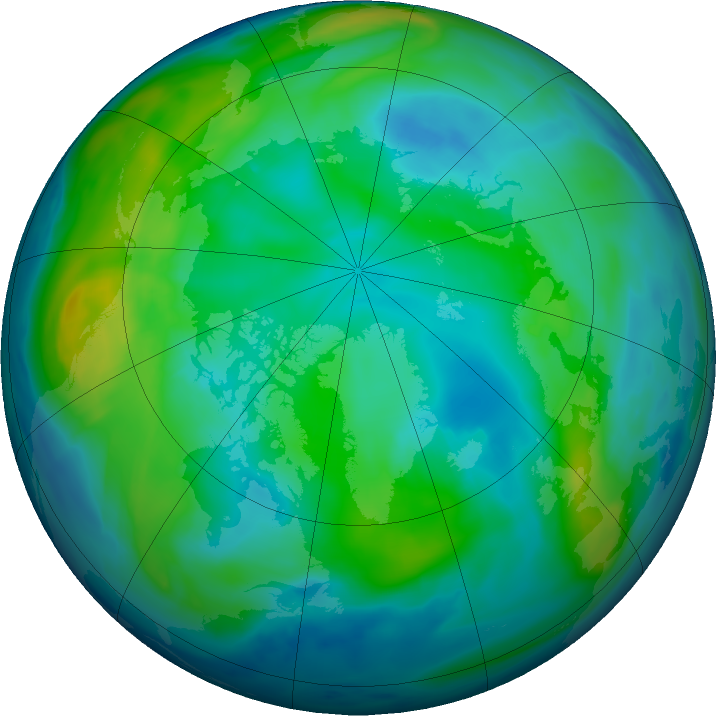Arctic ozone map for 28 October 2018